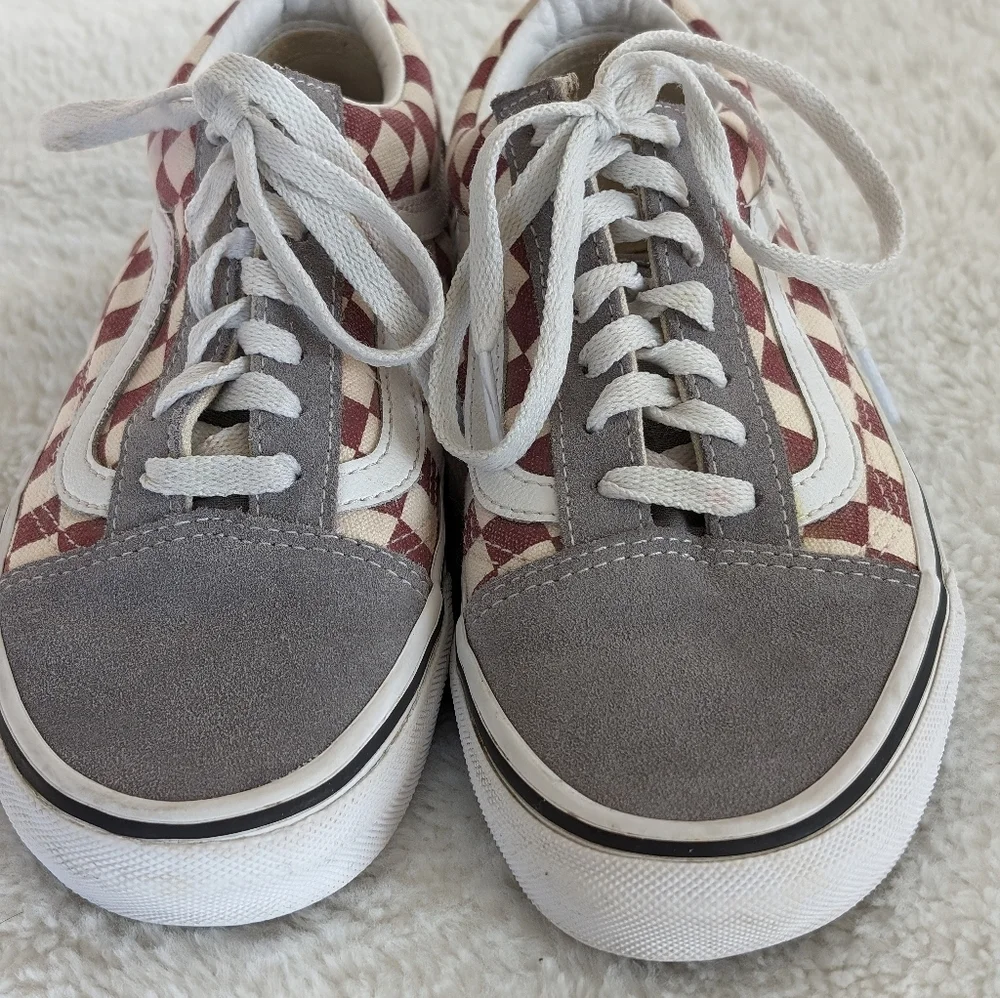 Great Condition: Vans Old Skool checkerboard Suede/Canvas Women’s 5.5 (M… - Picture 12 of 14